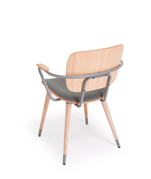 Vergés - Cadira ABC amb braços i potes de fusta
