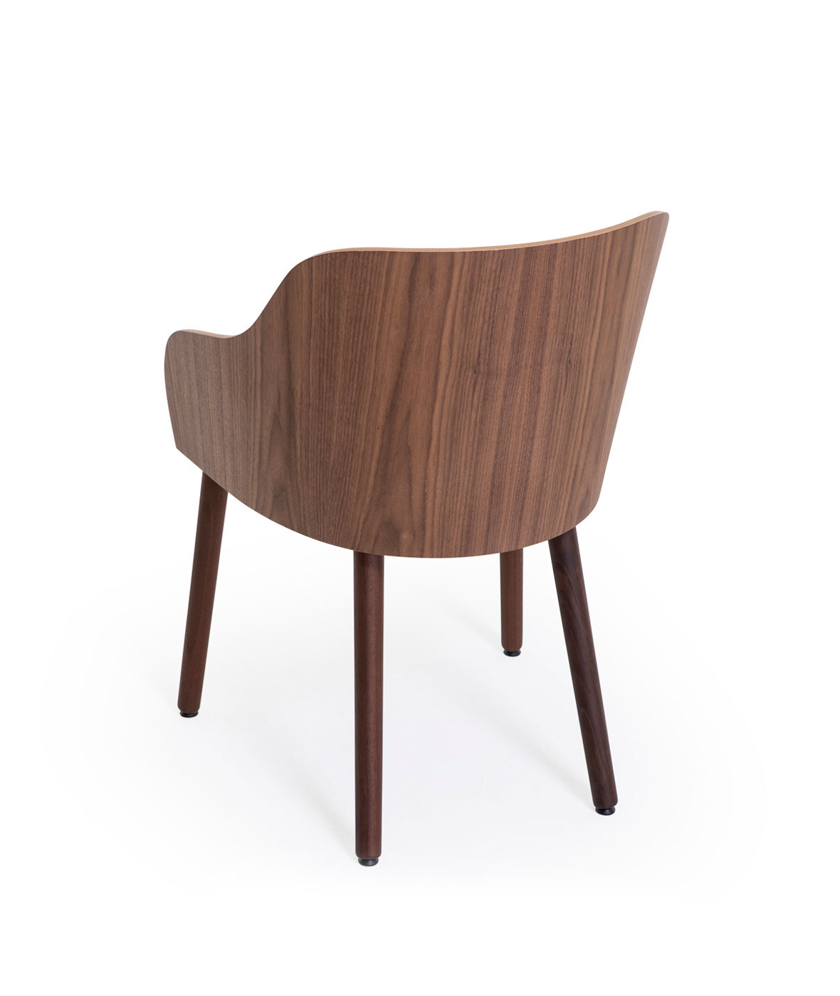 Cistell Curve chair with armrests and wooden legs - Vergés