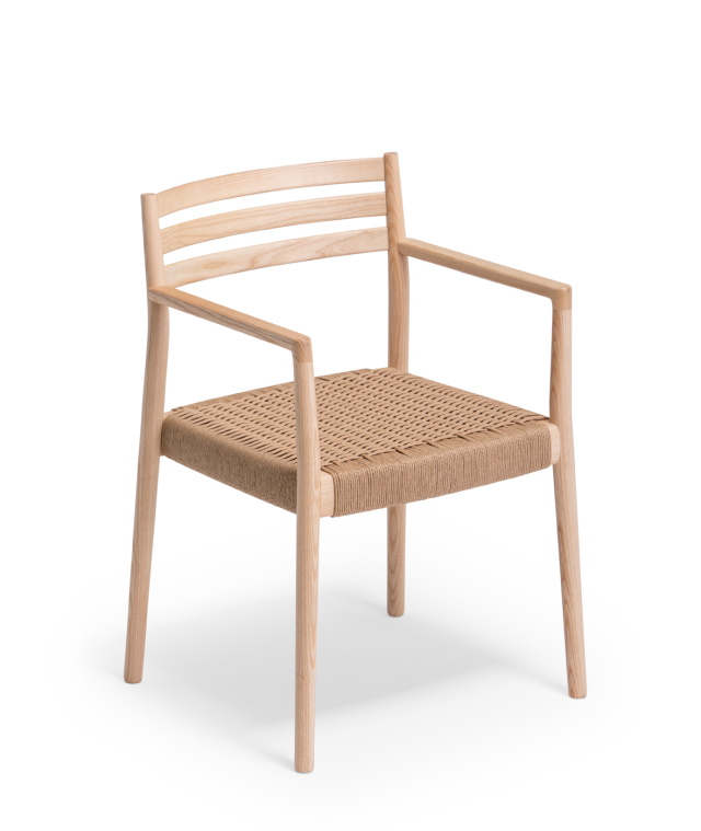 Vergés - Bogart chair with armrests and braided rope seat