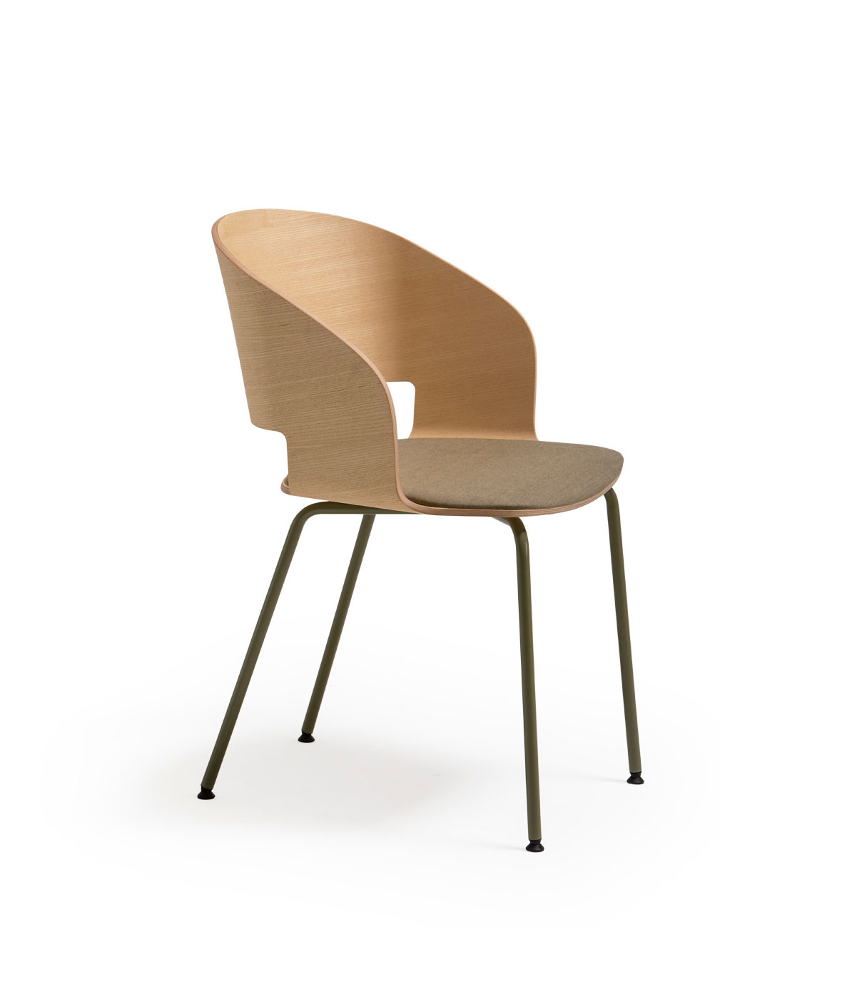 Goose chair Model A with armrests and metallic legs - Vergés