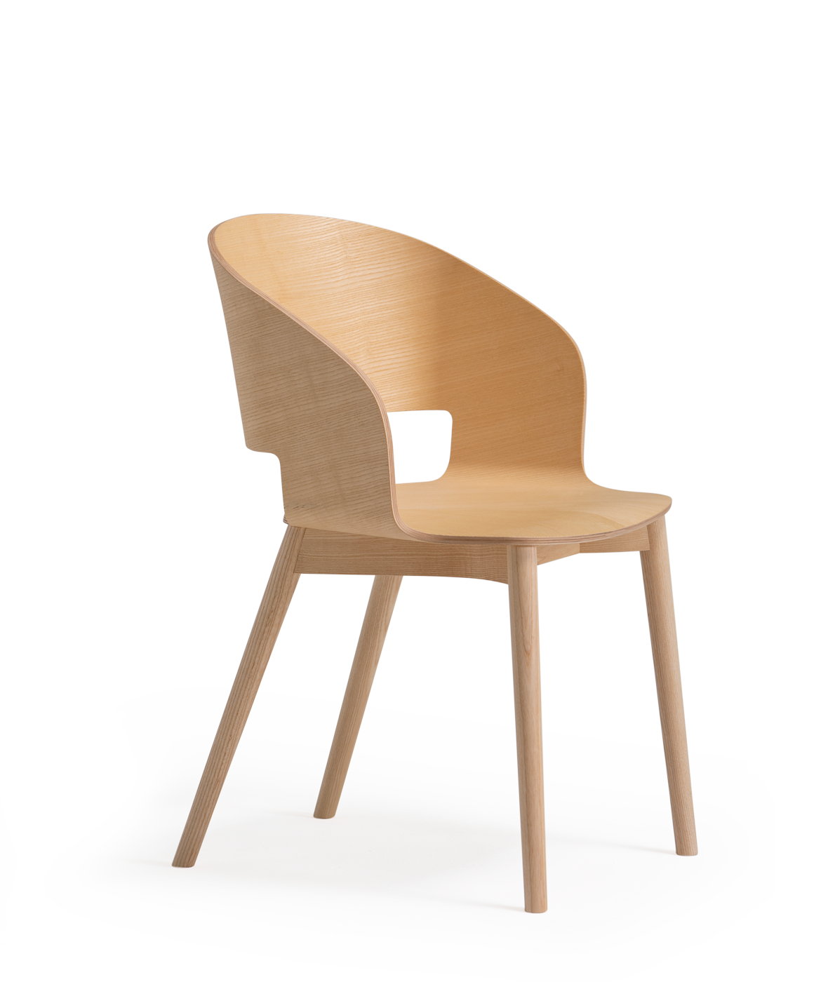Vergés - Goose chair Model A with wooden armrests and legs