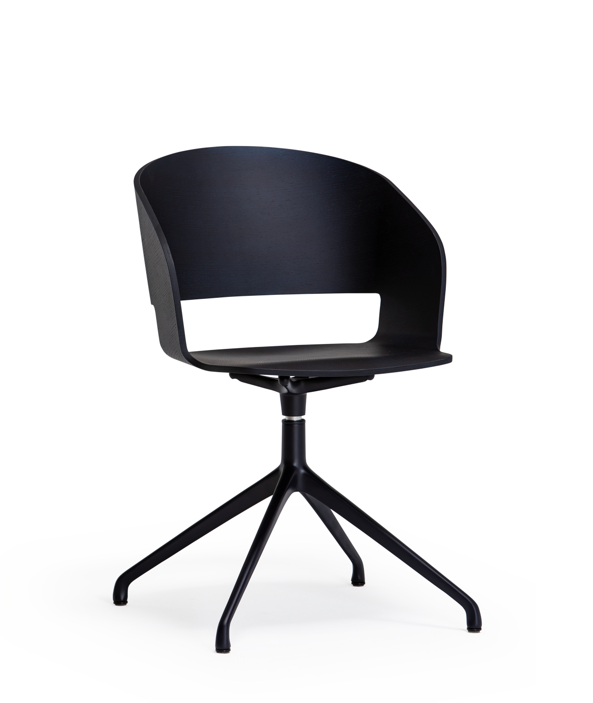 Goose chair Model A with armrests and 4 rollers main swivel base - Vergés