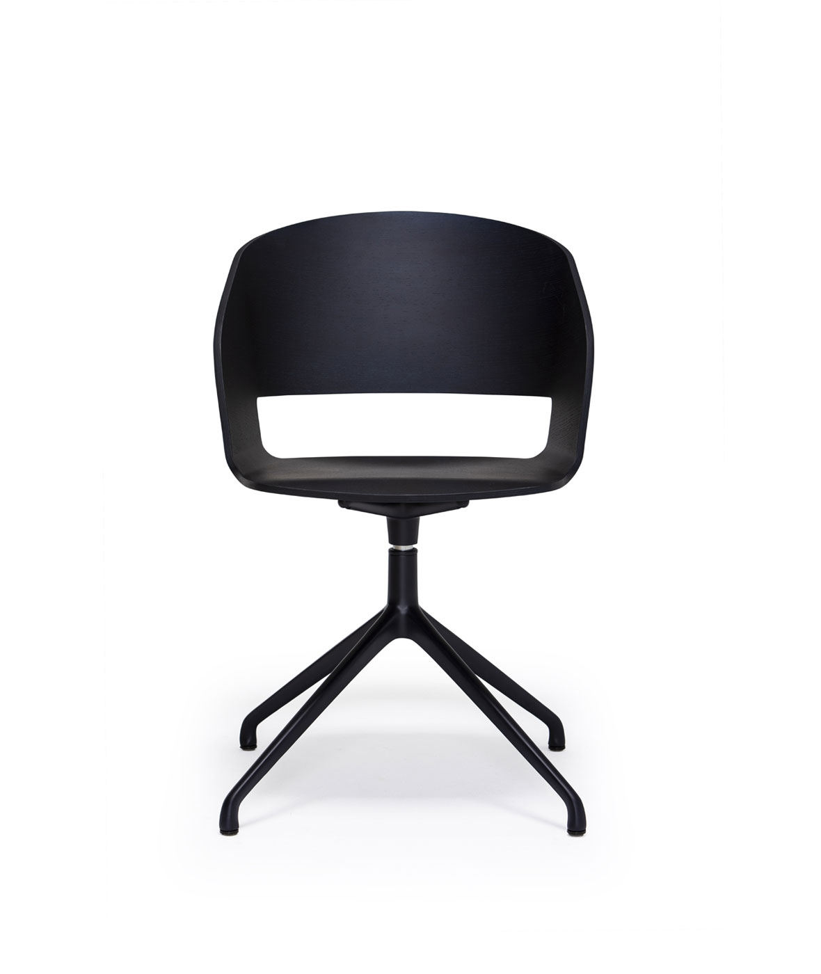 Goose chair Model A with armrests and swivel base with 4 legs - Vergés