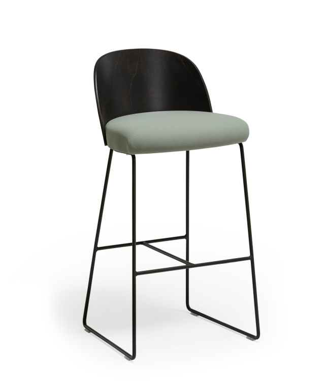 Vergés - Cistell Slim high stool with metallic sled base