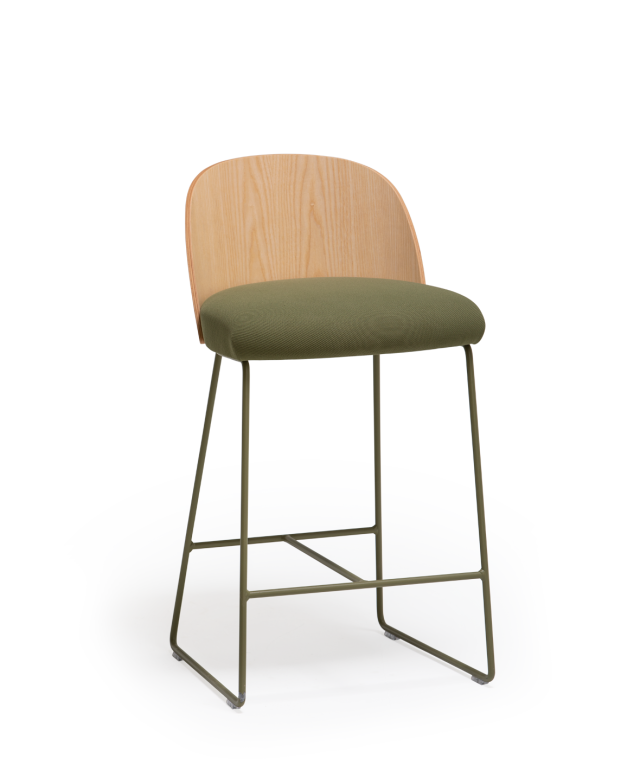 Vergés - Cistell Slim medium stool with metallic sled base