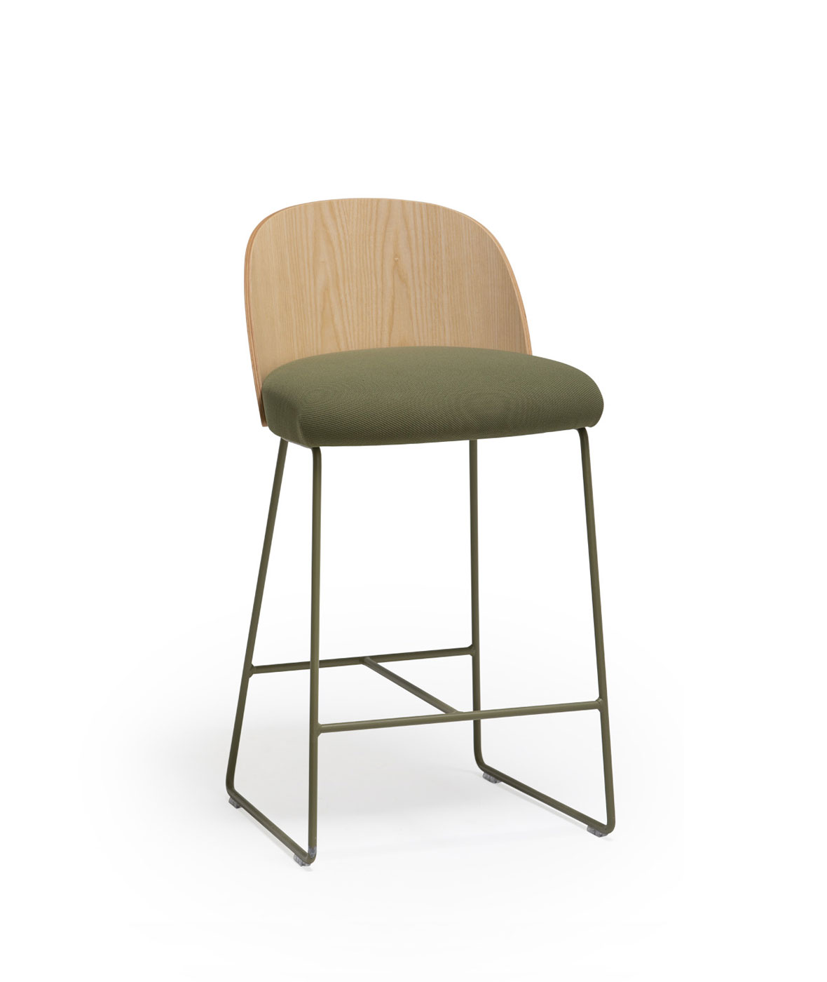 Cistell Slim medium stool with metallic sled base - Vergés