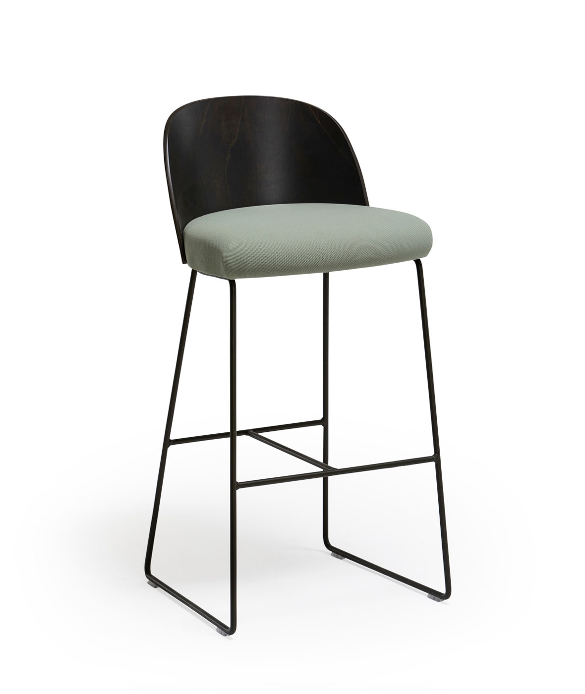 Cistell Slim high stool with metallic sled base - Vergés