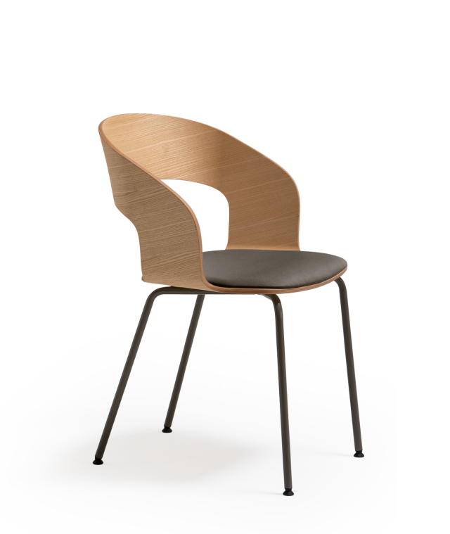 Vergés - Goose chair Model B with armrests and metallic legs
