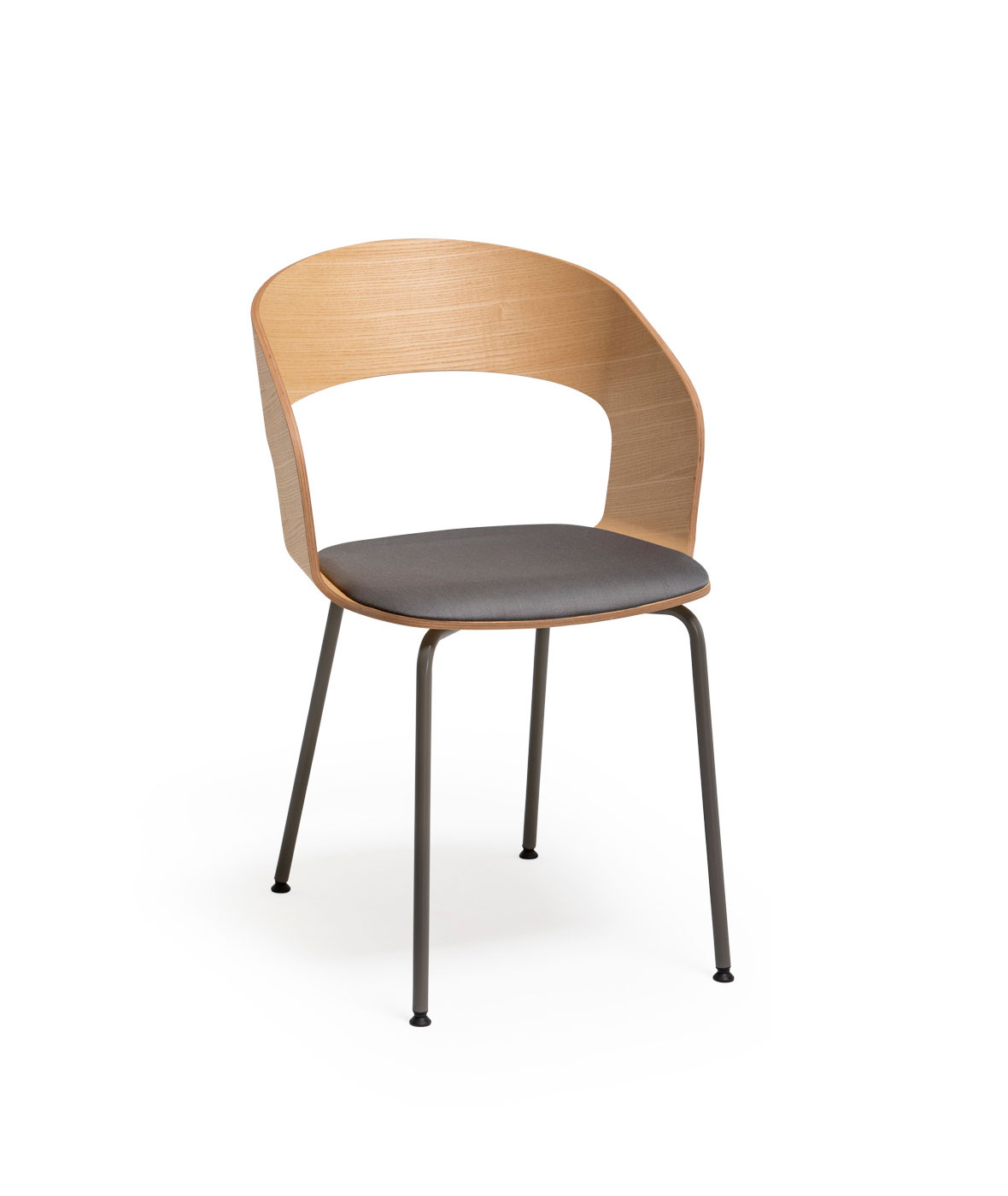 Goose chair Model B with metallic armrests and legs - Vergés