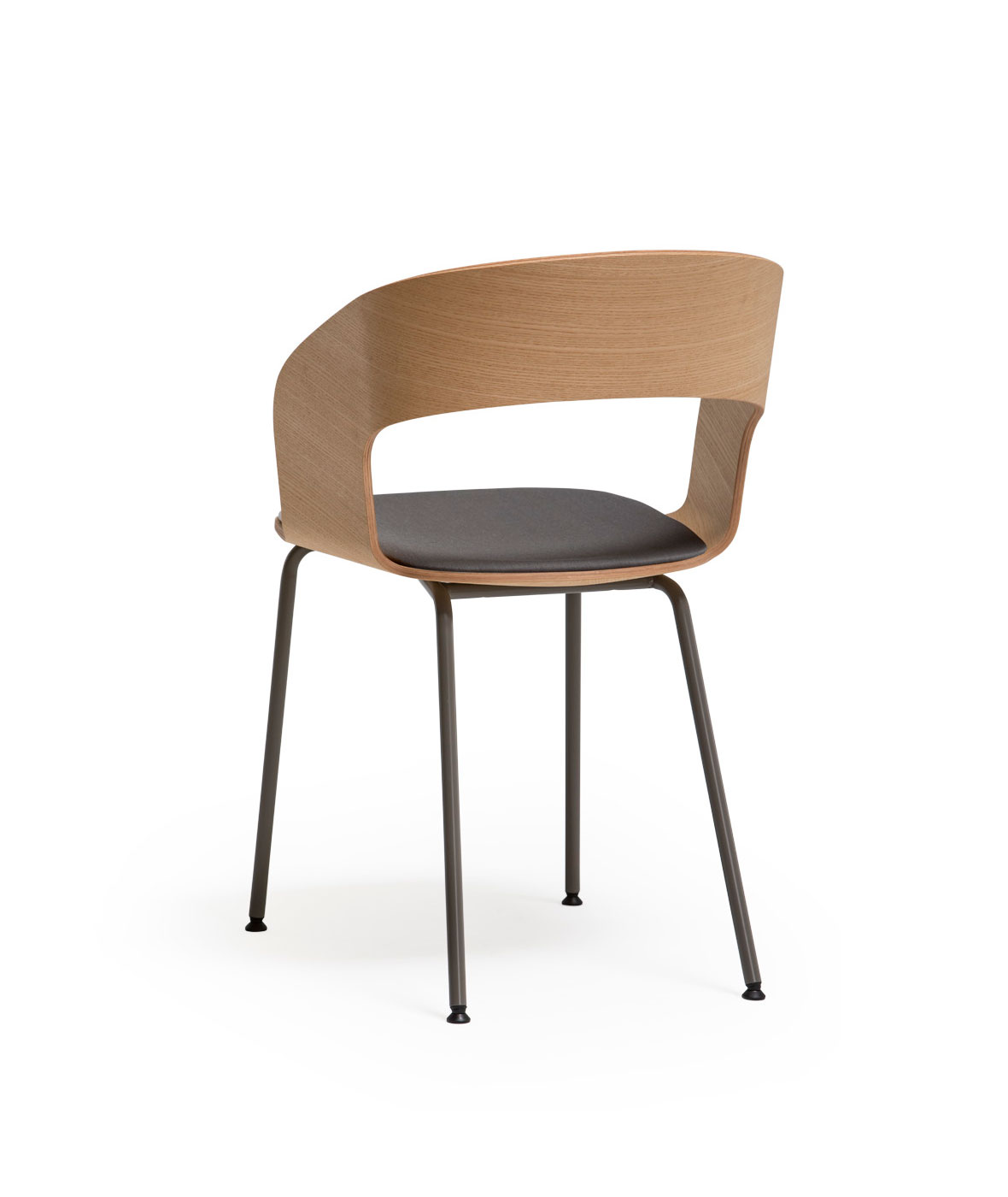 Goose chair Model B with armrests and metallic legs - Vergés