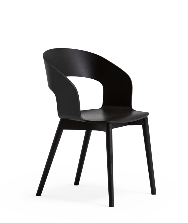 Vergés - Goose chair Model B with wooden armrests and legs