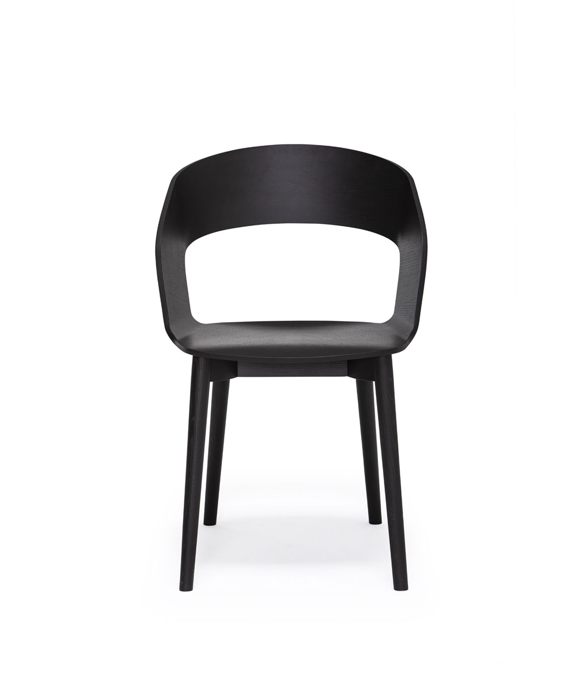 Goose chair Model B with wooden armrests and legs - Vergés