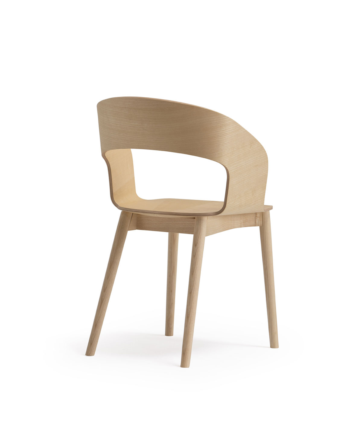 Vergés - Goose chair Model B with wooden armrests and legs