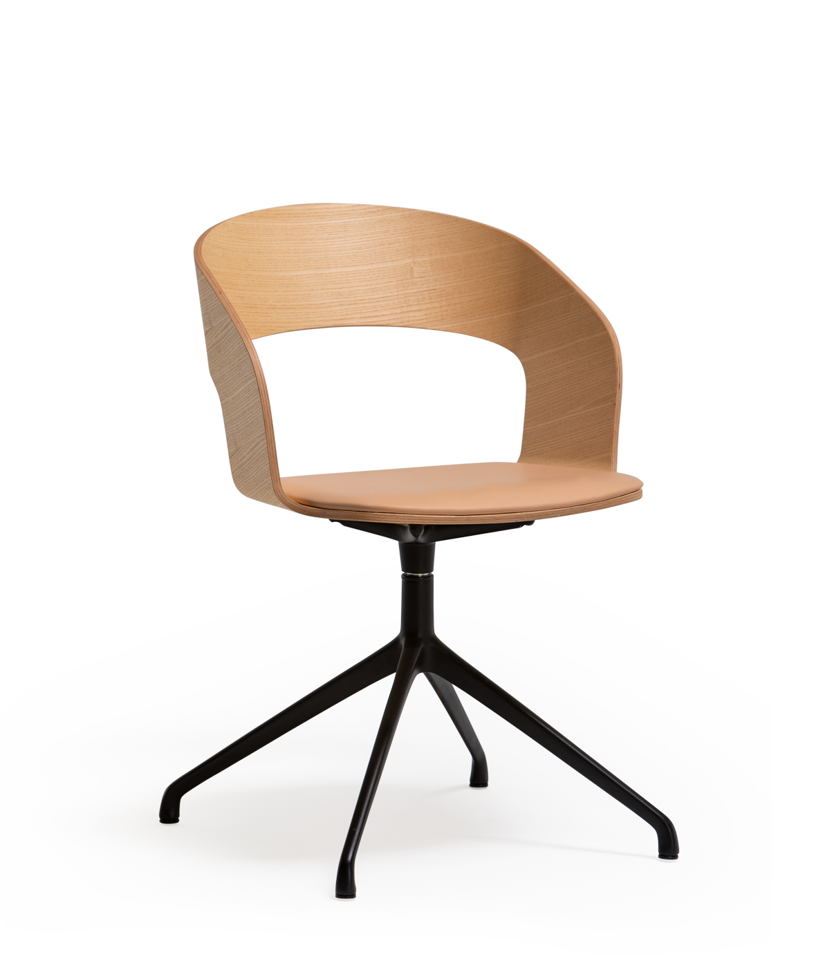 Vergés - Goose chair Model B with armrests and 4 rollers main swivel base