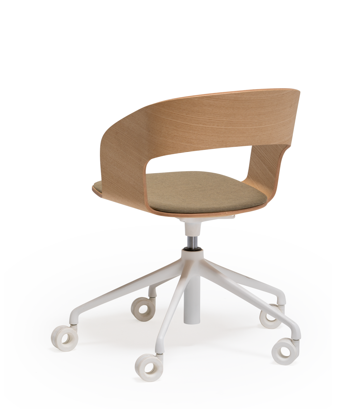 Vergés - Goose chair Model B with armrests and with swivel base and gas lift, 5 rollers