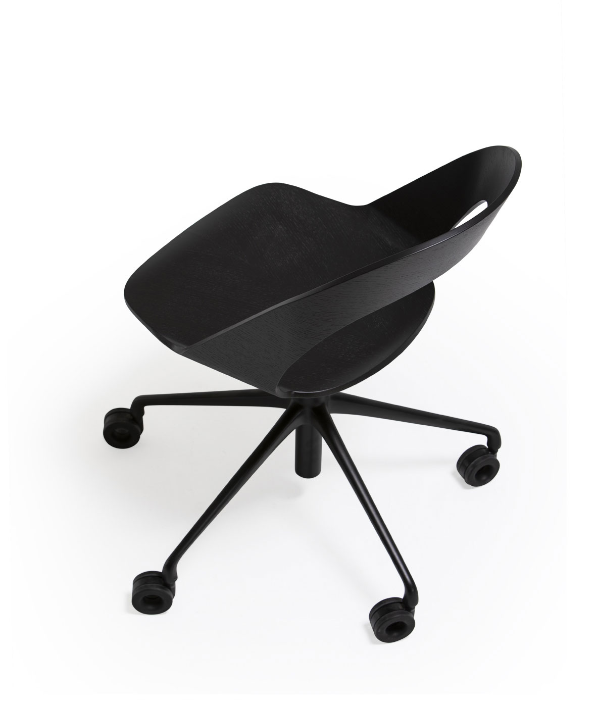 Goose chair Model D with swivel base and gas lift, 5 rollers - Vergés