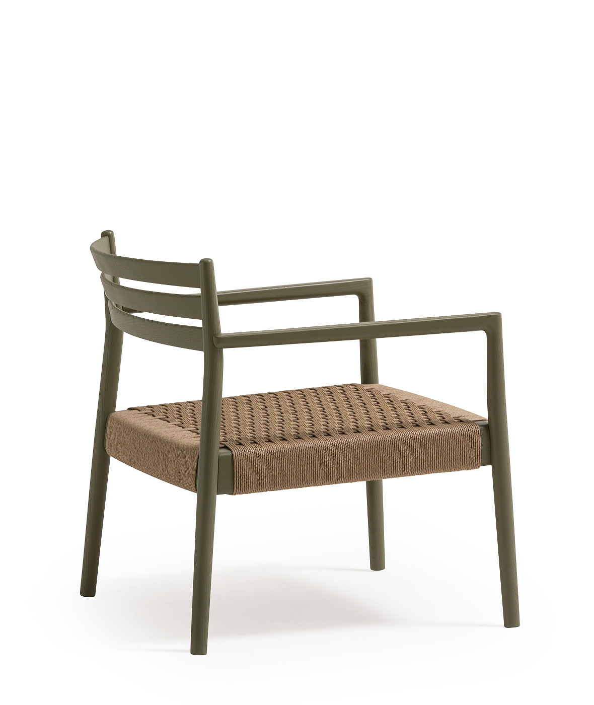 Lounge Bogart con brazos con asiento trenzado en cuerda - Vergés