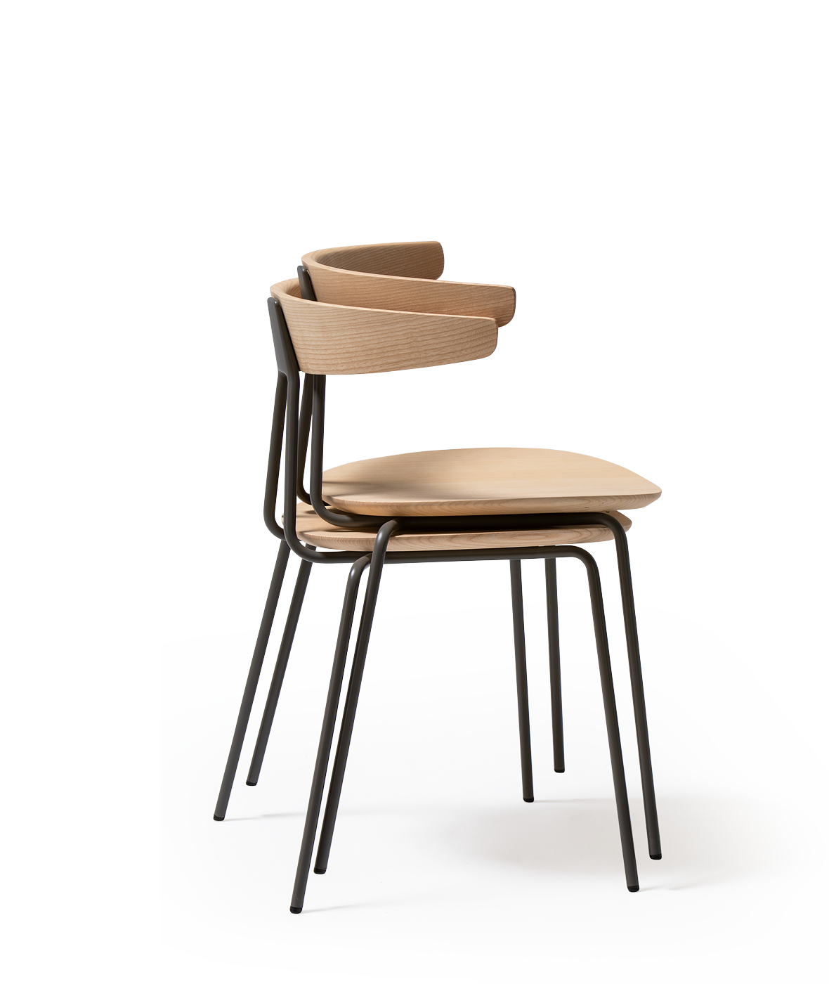Vergés - Compass chair with metallic legs – stackable