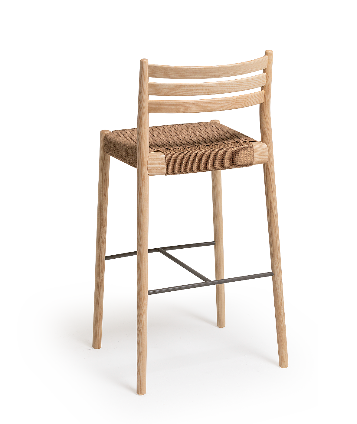 Vergés - Bogart Stool with backrest and braided rope seat