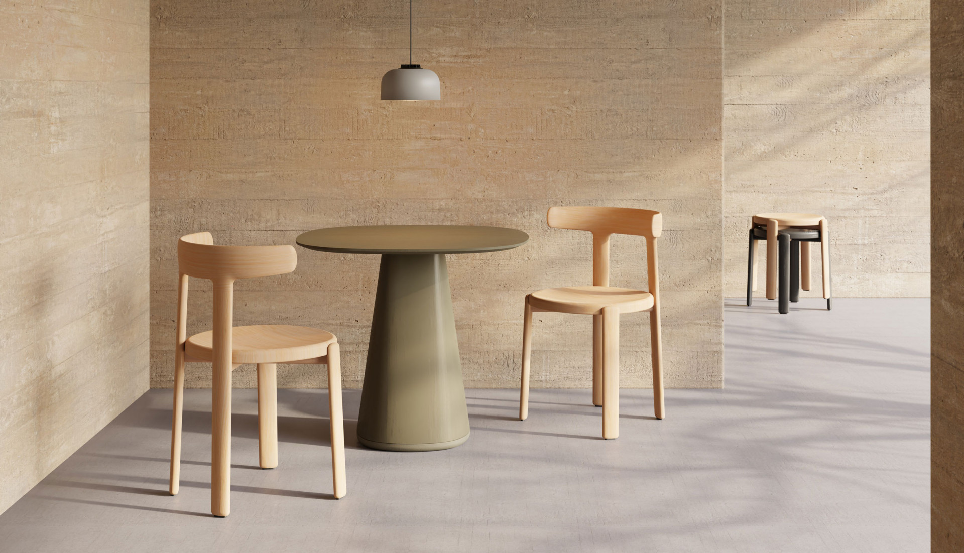 Tura chair with wooden structure - Vergés