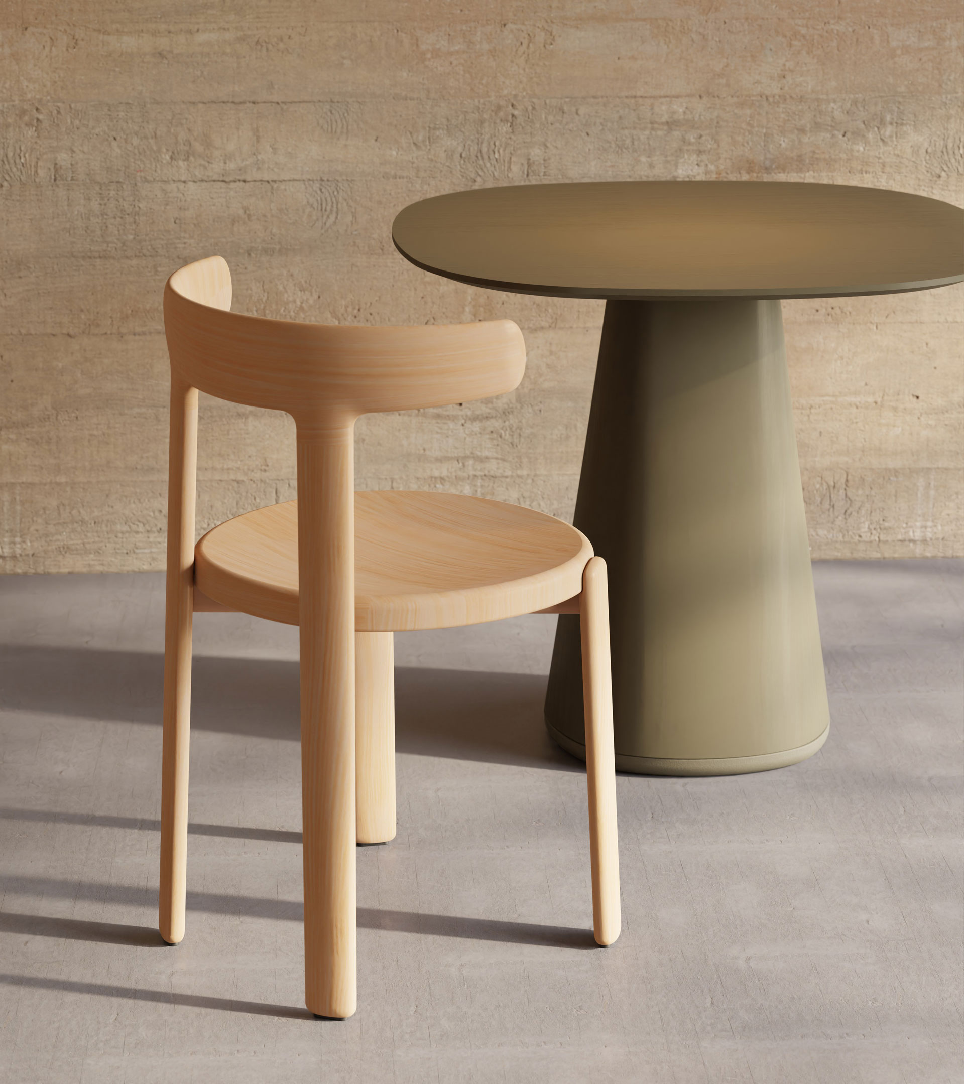 Tura chair with wooden structure - Vergés